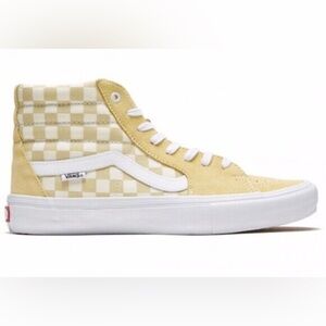 RARE
VANS SK8-Hi PRO Yellow
White Checkerboard Sz 10 Shoes
Skateboarding